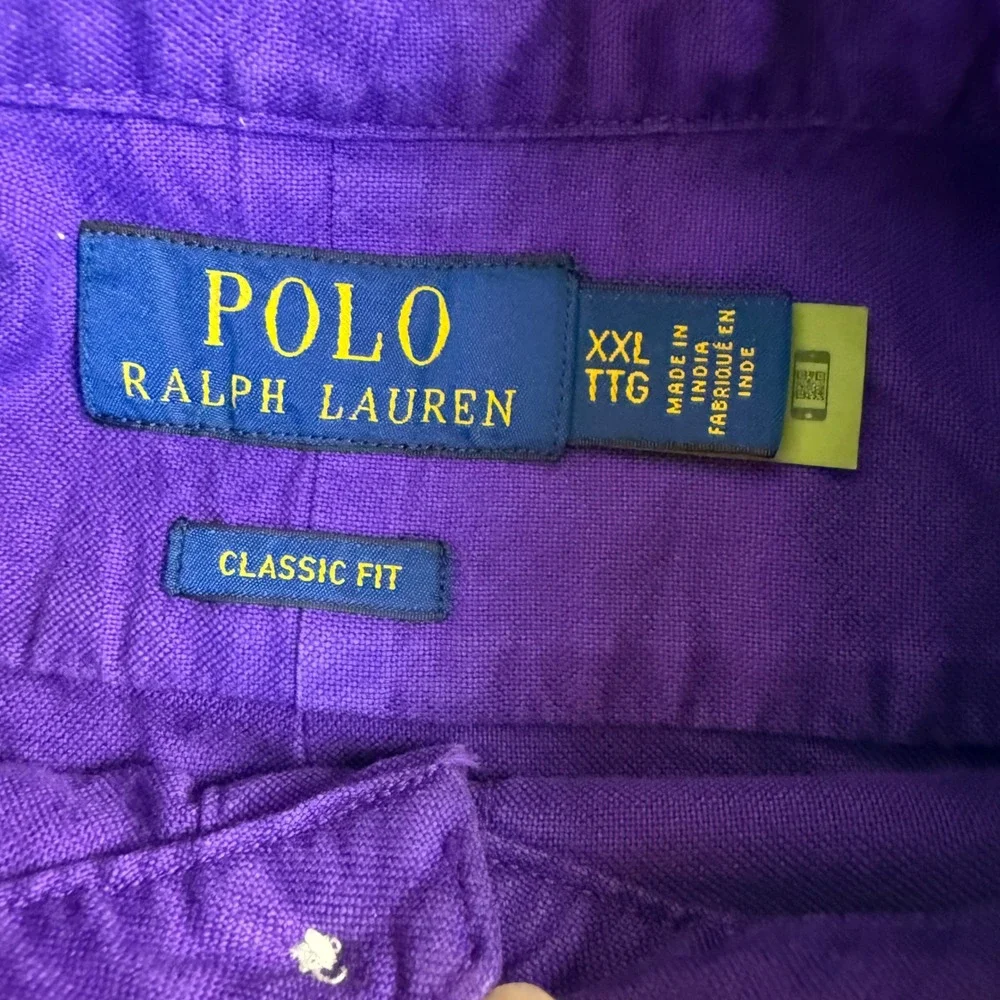 Polo Ralph Lauren Button Down Shirt Mens XXL Purple Classic Fit Long Sleeve Pony